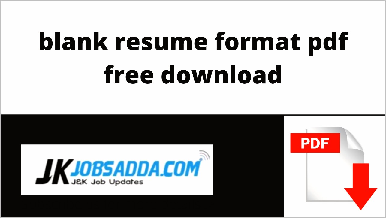 Resume Format Pdf Download Free Job