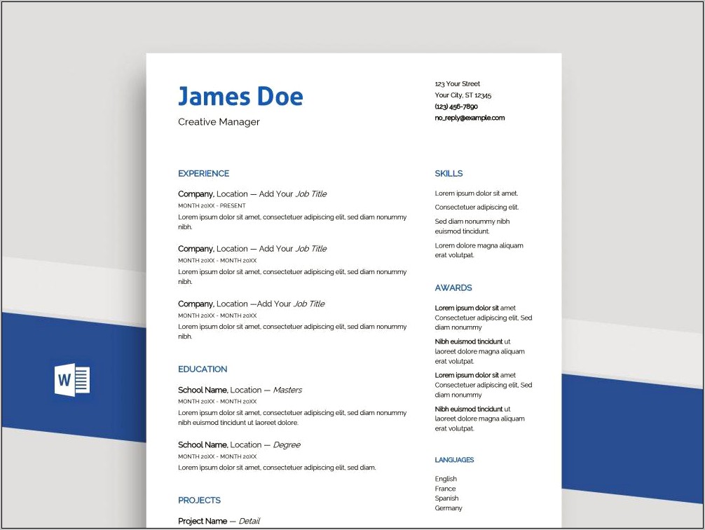 Resume Format Word Document Free Download Resume Example Gallery