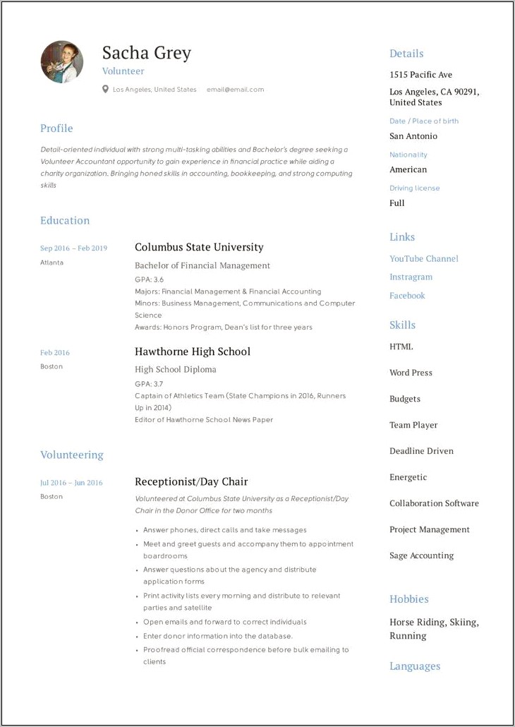 Resume From Volunteer To Get A Job