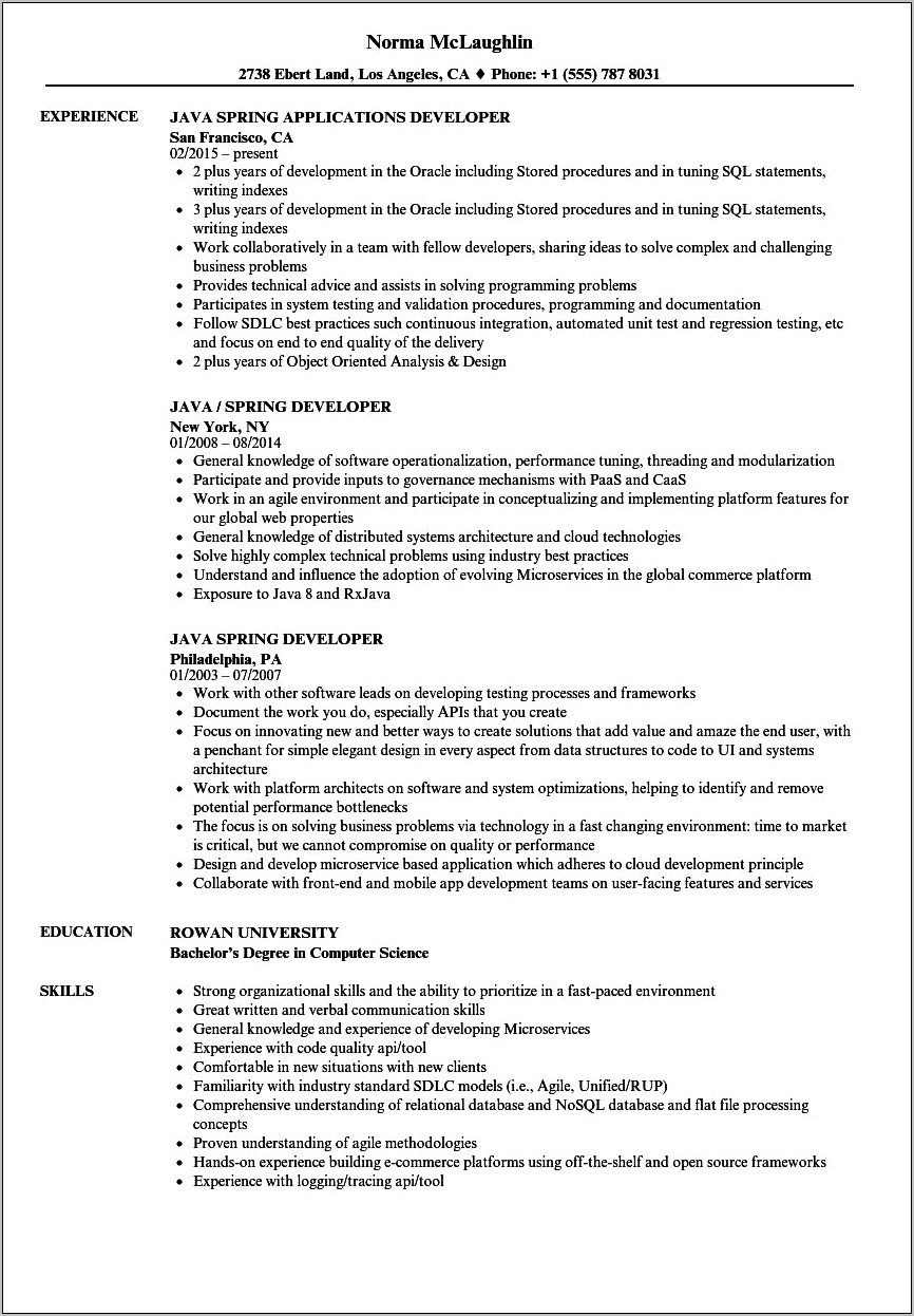 Resume Headline For 2 Years Experience In Java