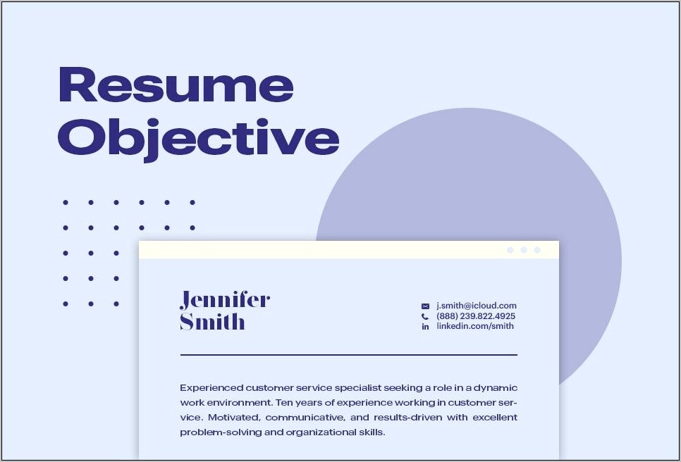 Resume Objective For Any Type Of Job