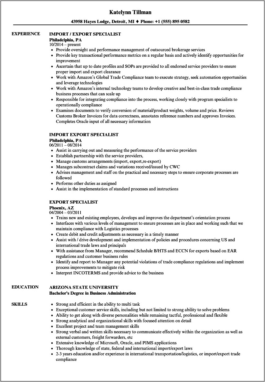 Resume Objective For Cbp Officer