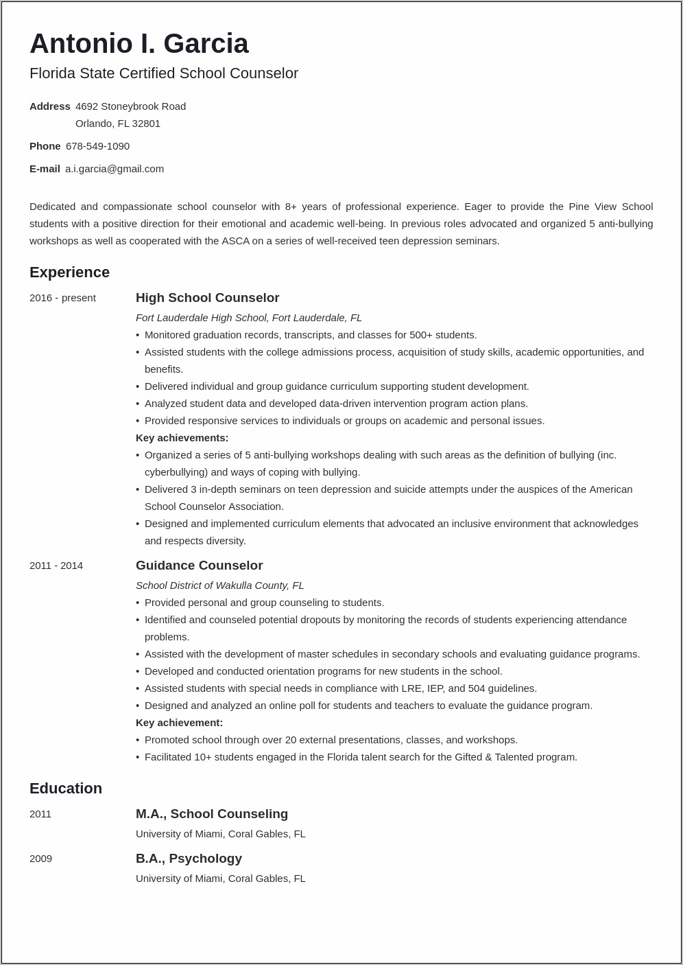 Resume Objective For Licensed Professional Counselor Associate