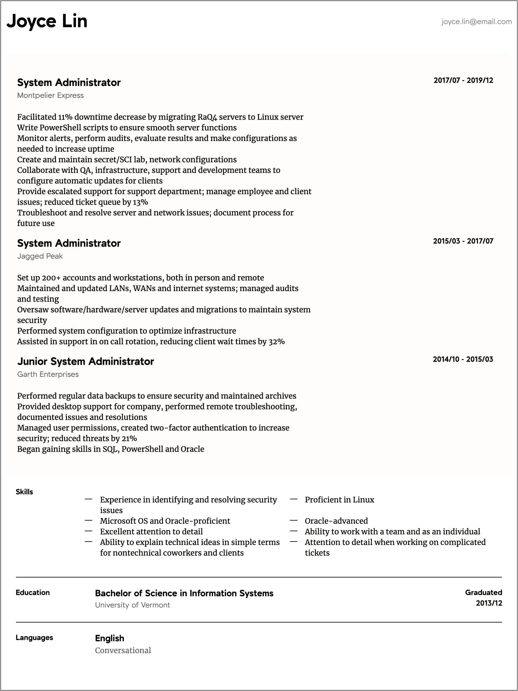 Resume Objectives For Entry Level Network Administrator