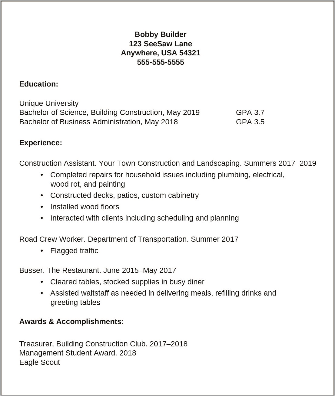 Resume Only Bookkeeping Jobs Summer 2018