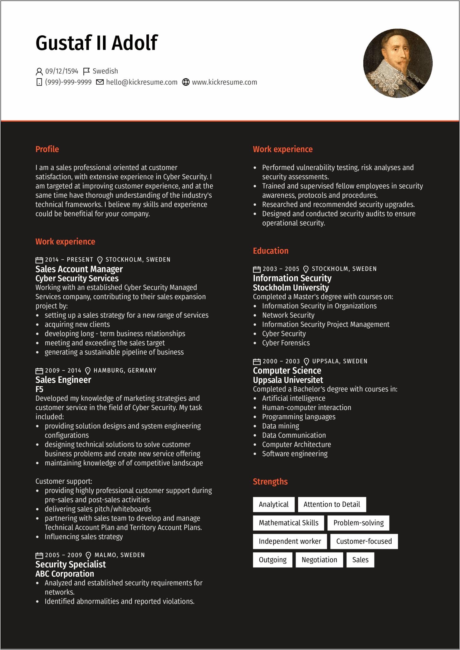 Resume Sample Cybersecurity And Project Manager