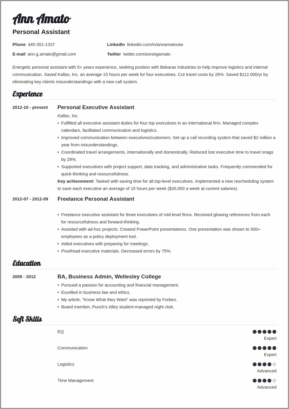 Resume Sample For Job Application In Word Format