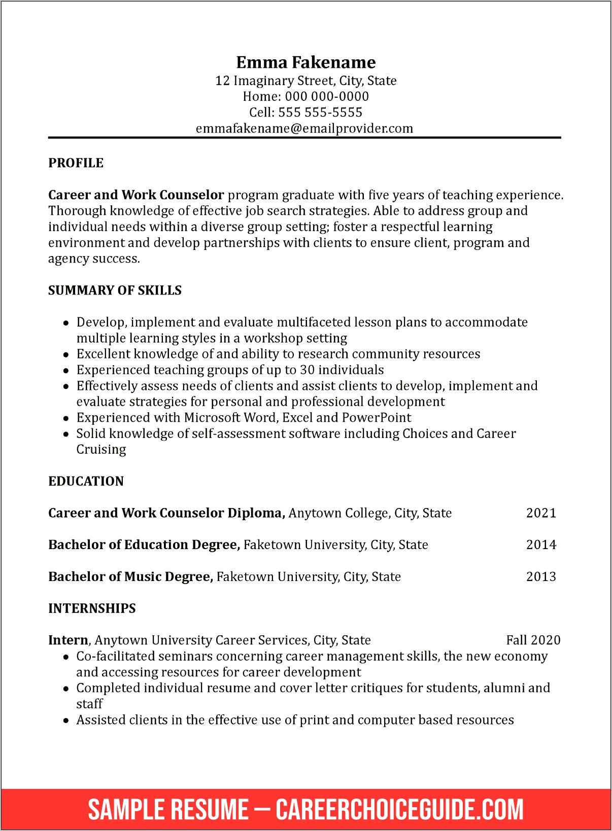 Resume Sample With A Few Years Of Experience