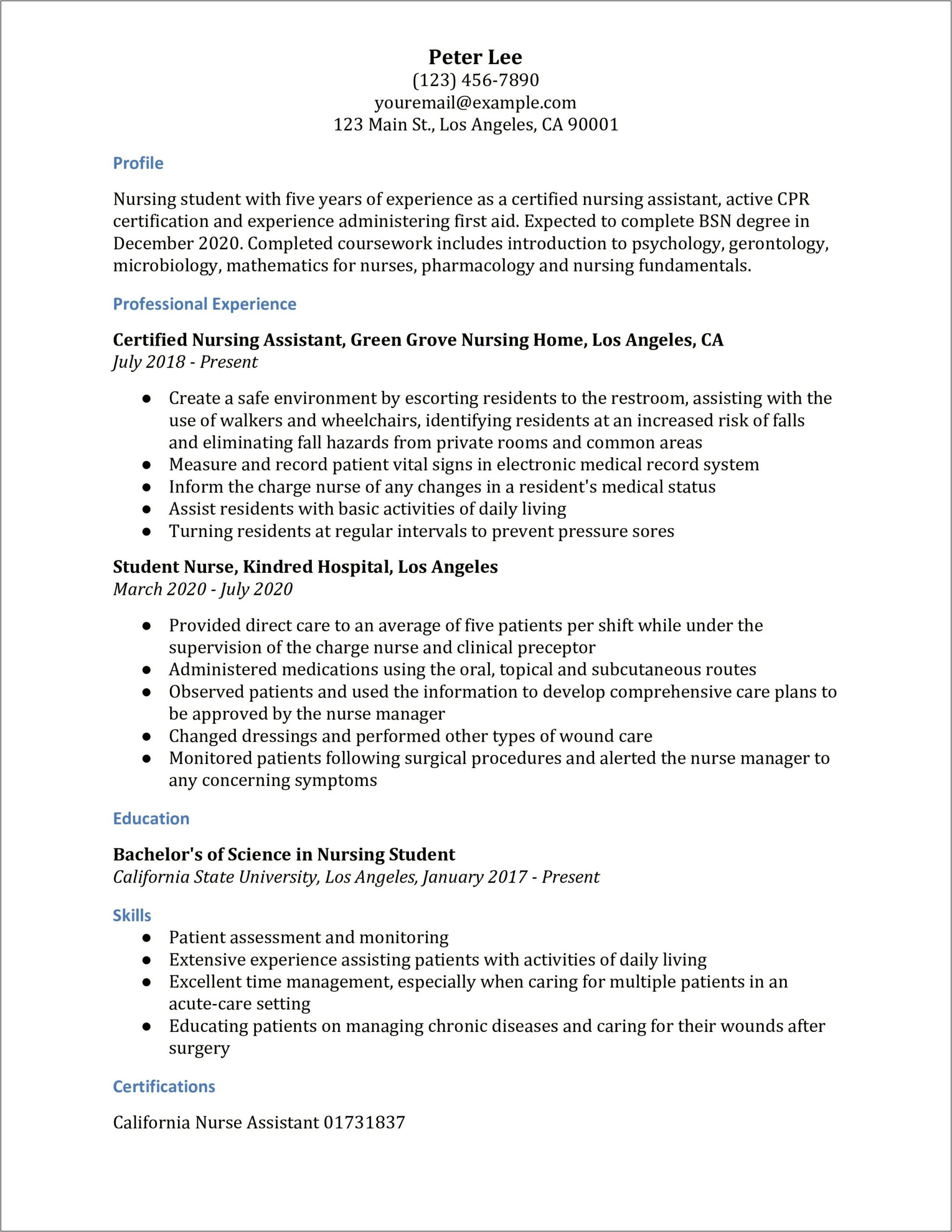 Rn Sample Resume Epic Cerner