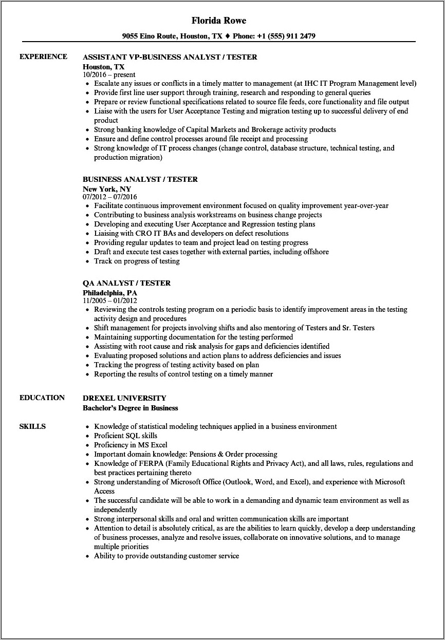 sample resume for h1b visa application