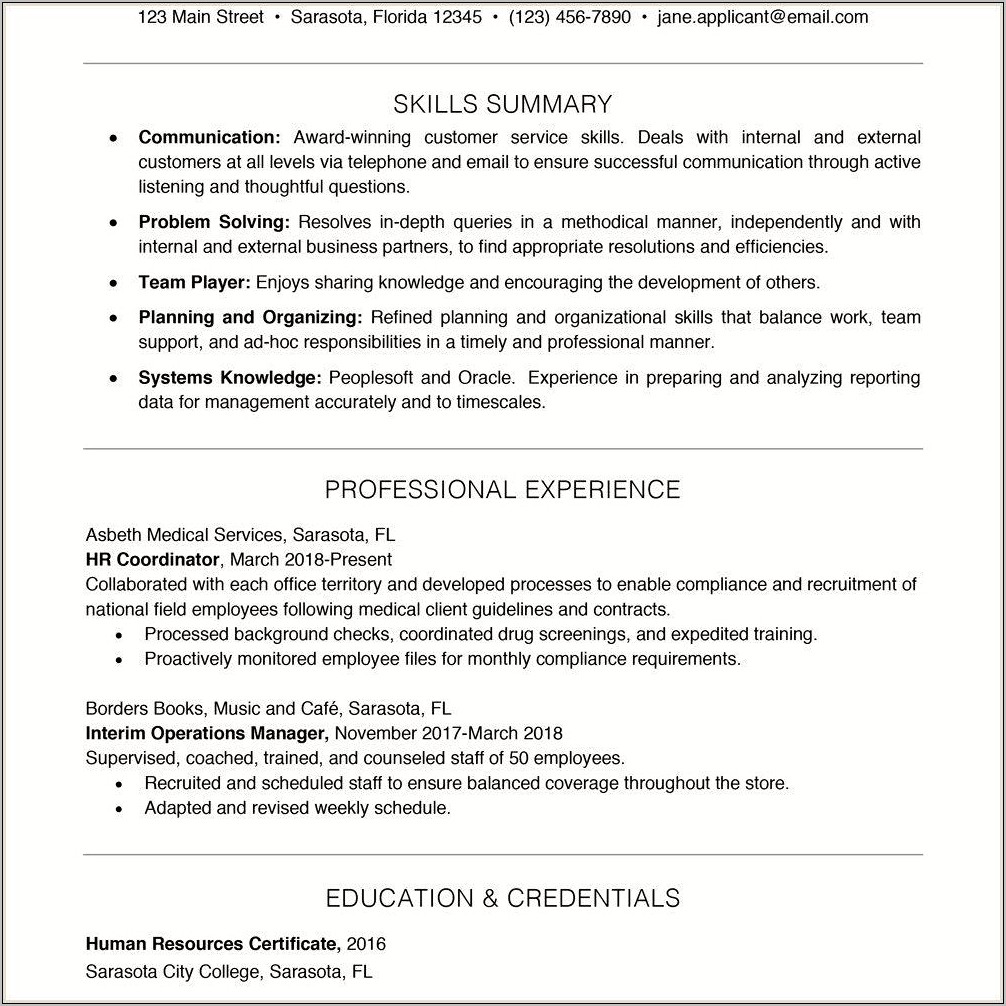 Skills Section In Resume Picture