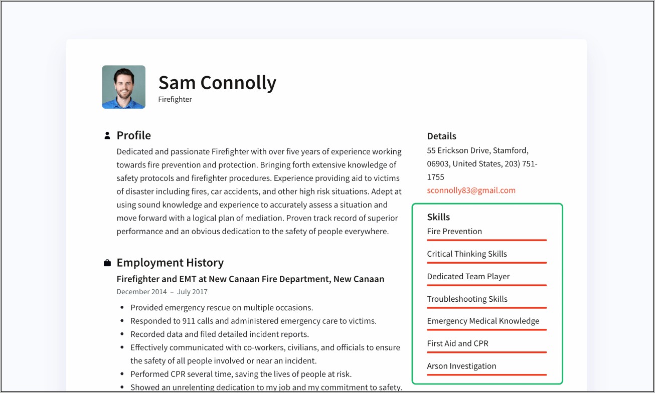 Skills Talents And Achievements Resume