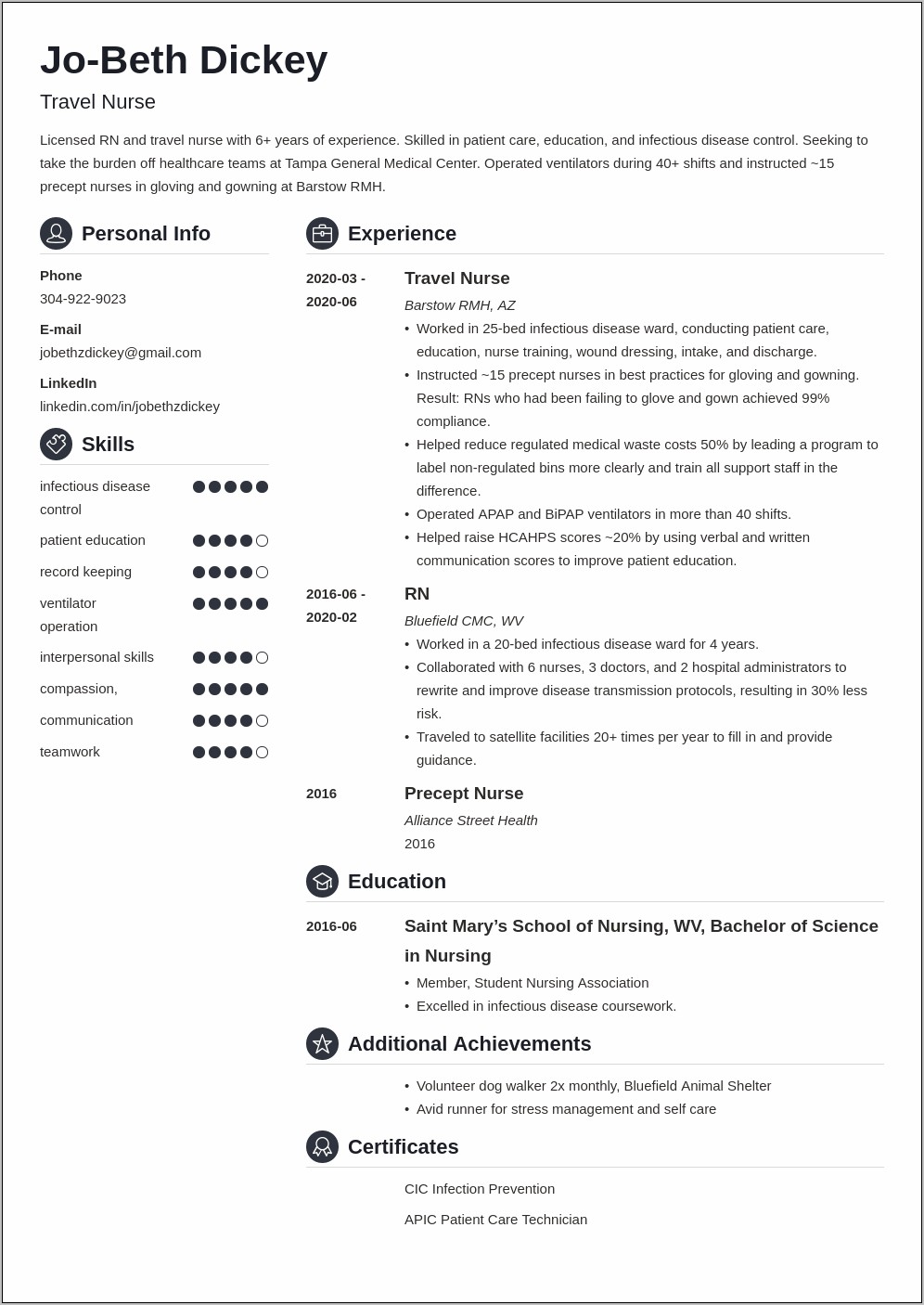 Travel Rn Resume Computer Skills