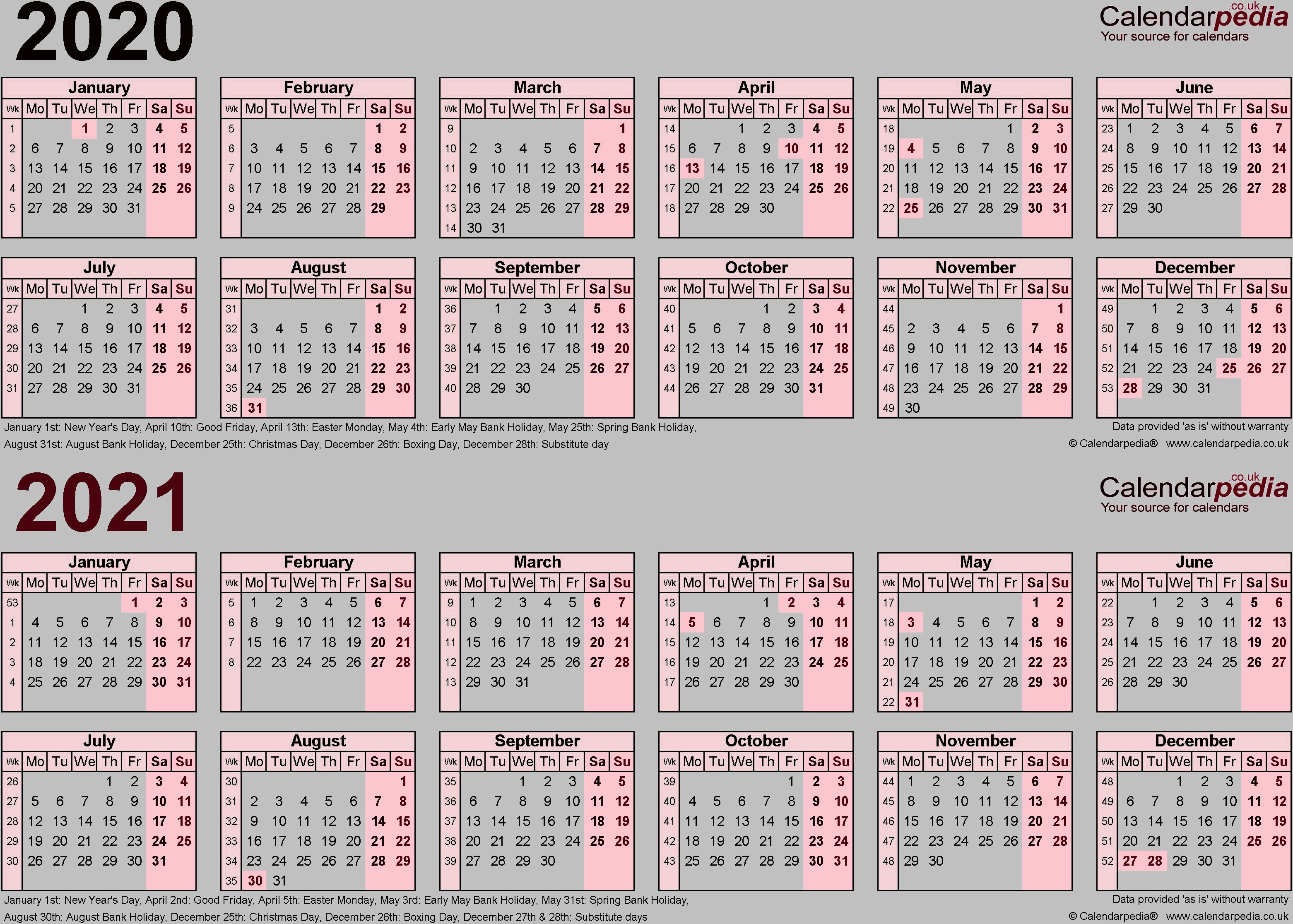 2020 Biweekly Payroll Calendar Template Free