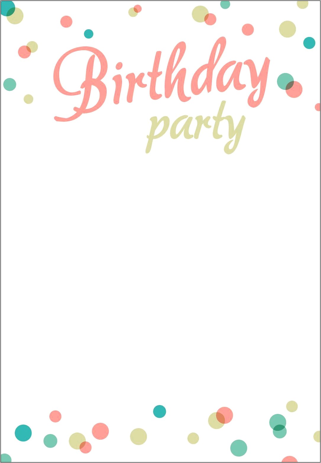 Free Birthday Party Invitation Printable Templates Resume Example Gallery
