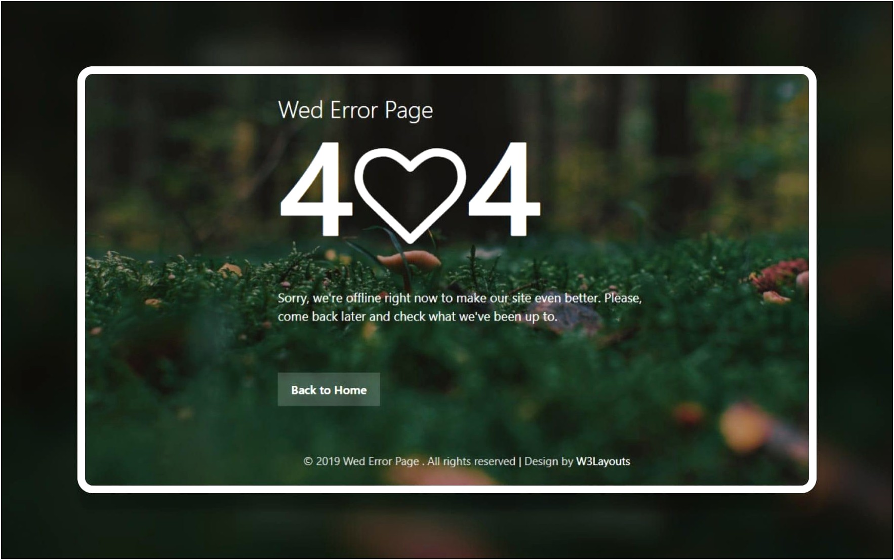 404 Not Found Bootstrap Template Free