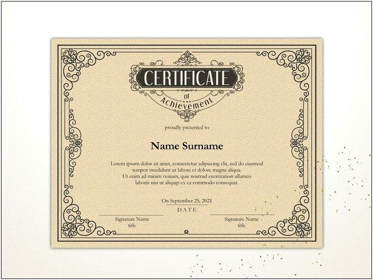 8.5x11 Certificate Style Template Free