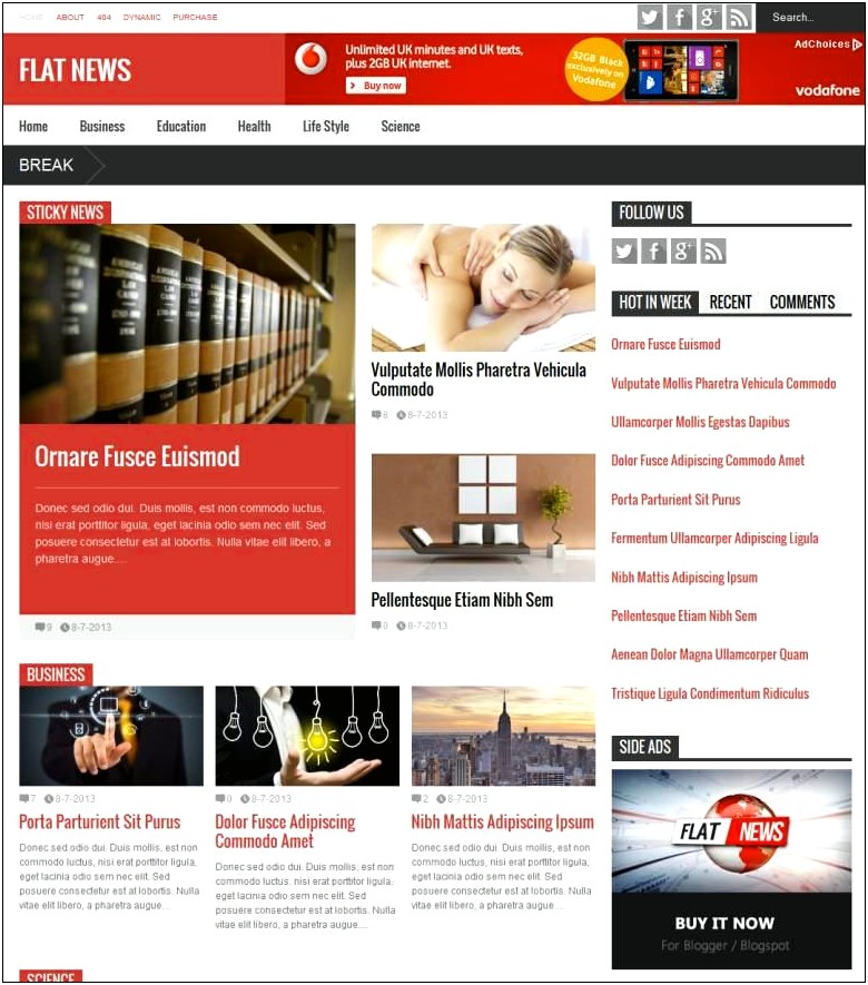 Adamz Responsive Blogger Template Free Download