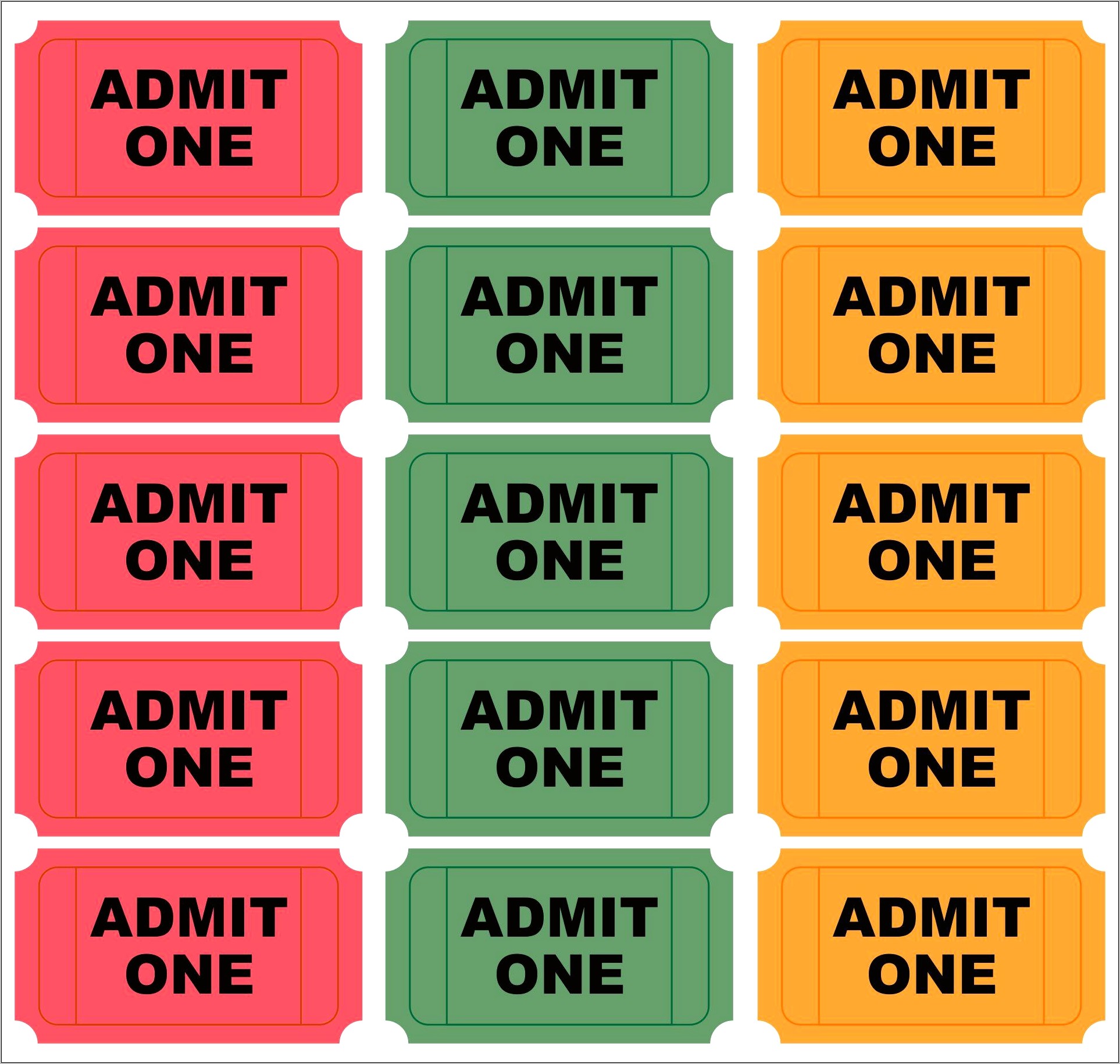 Admit One Ticket Template Free Printable Resume Example Gallery