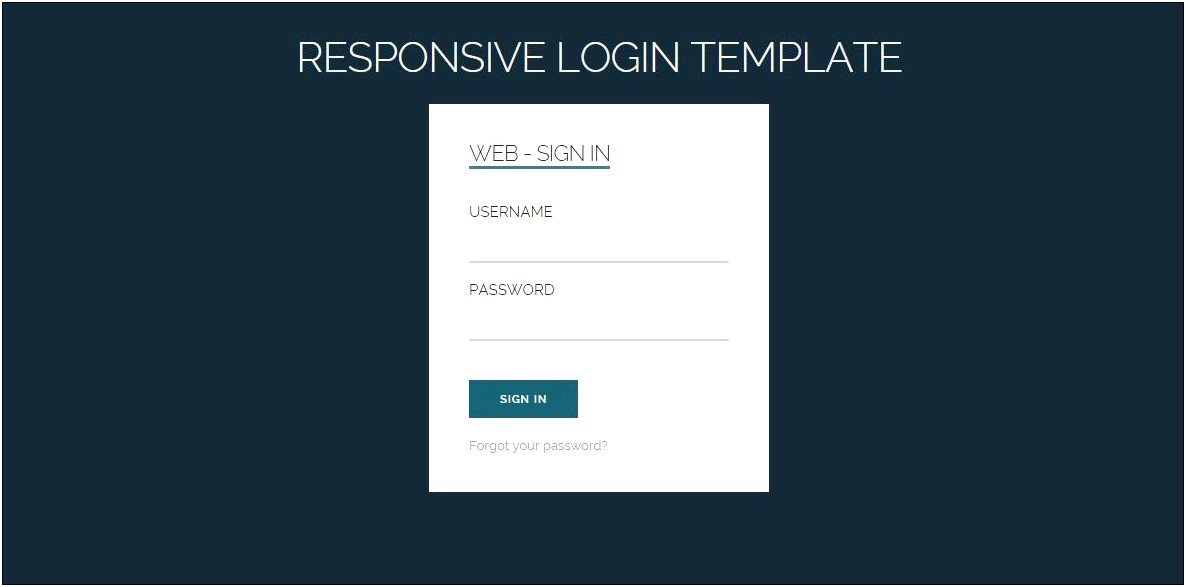 Animated Login Form Template Free Download