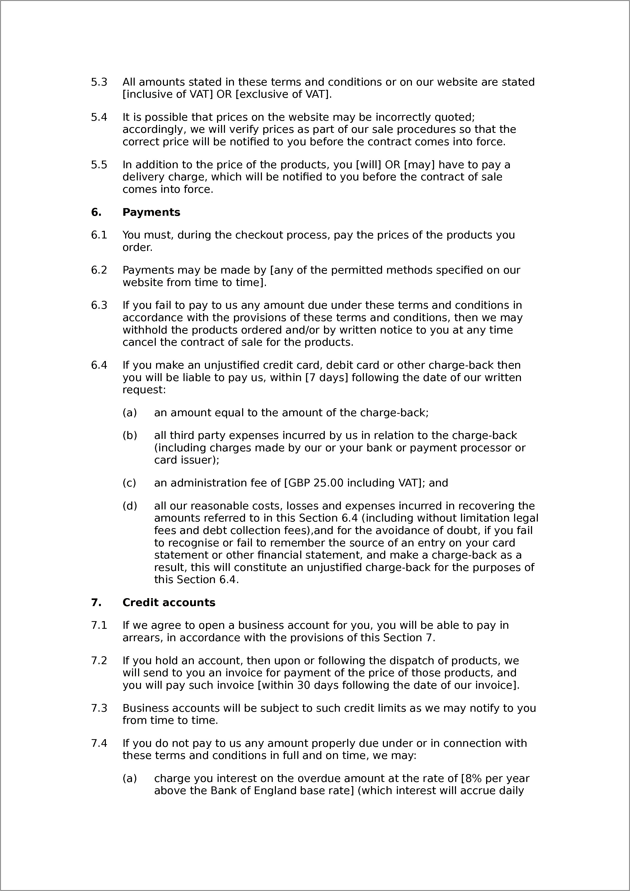 B2b Terms And Conditions Template Free