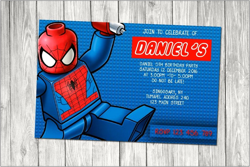 Birthday Card Invitation Free Template Spiderman