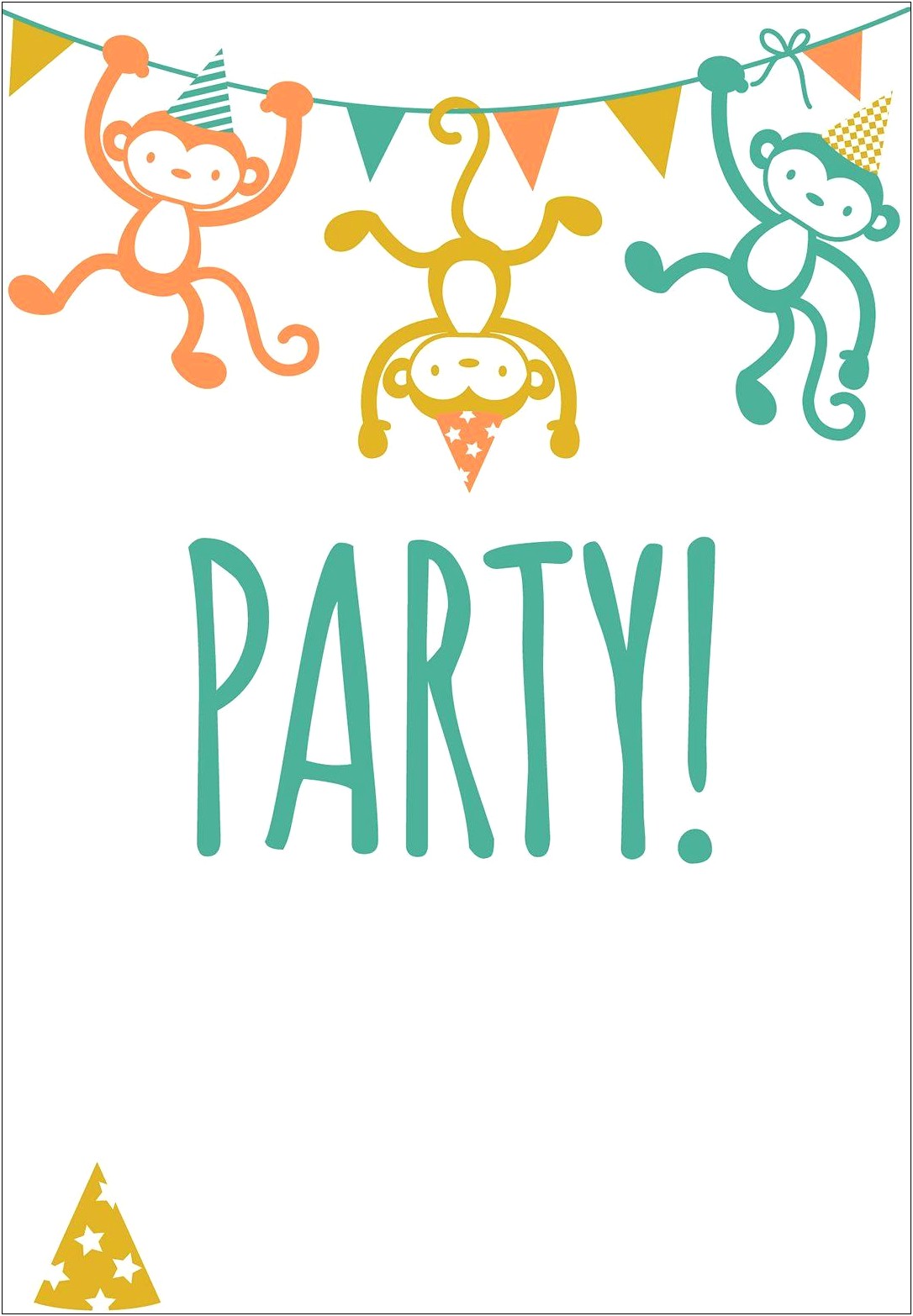 Birthday Party Invitation Kids Template Free