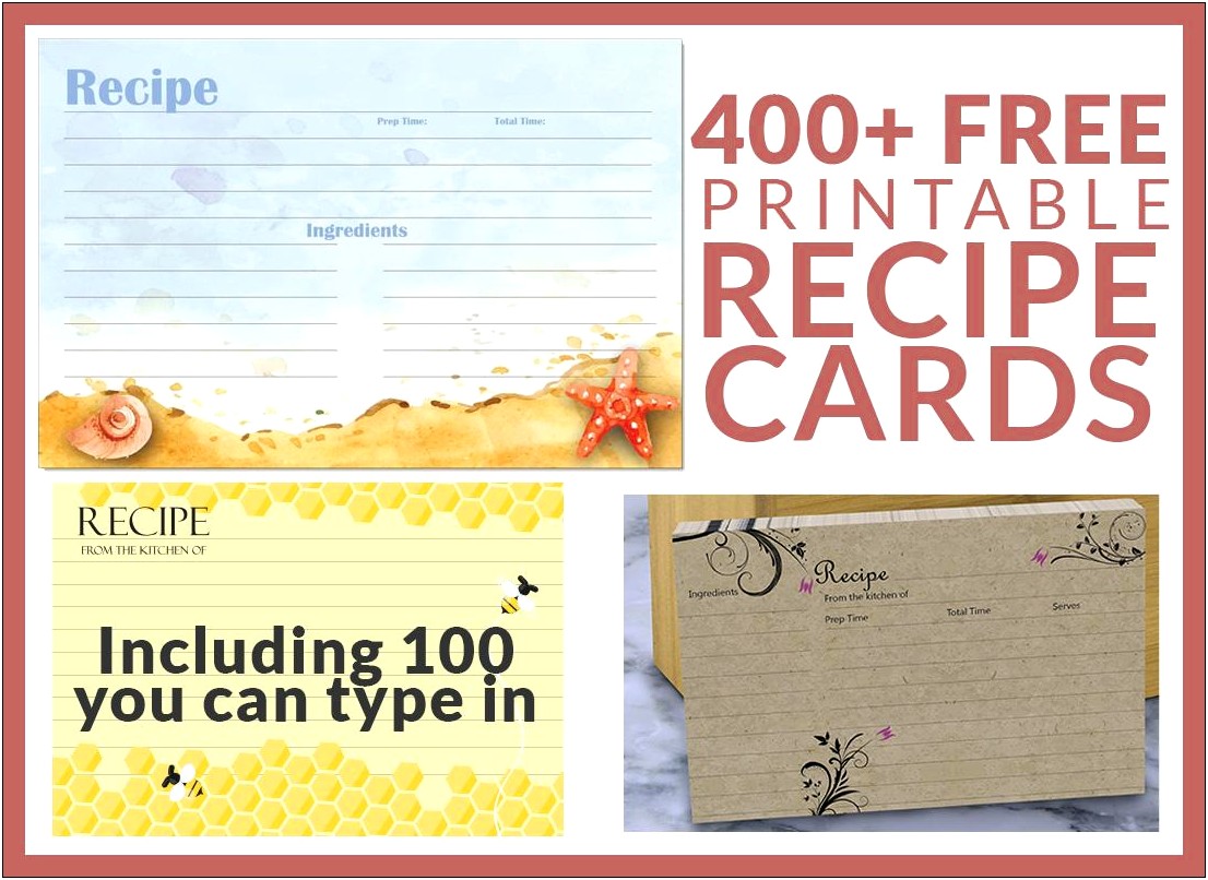 Blank Recipe Card Template Free Printable Resume Example Gallery