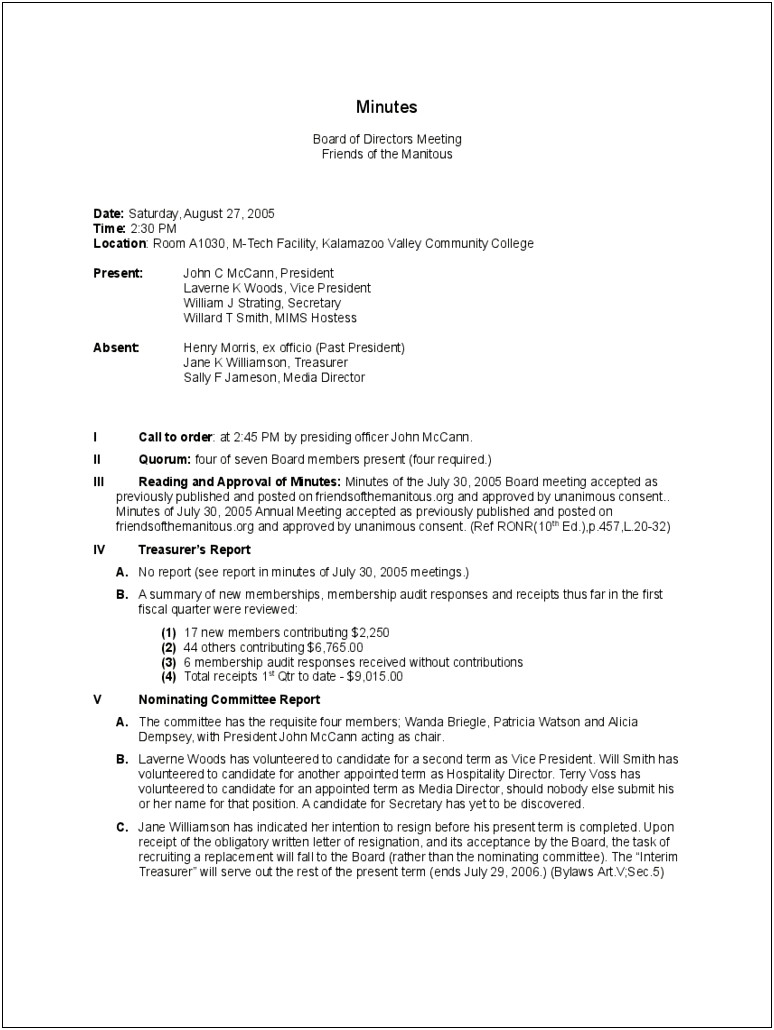 Board Meeting Minutes Template Free Download Resume Example Gallery