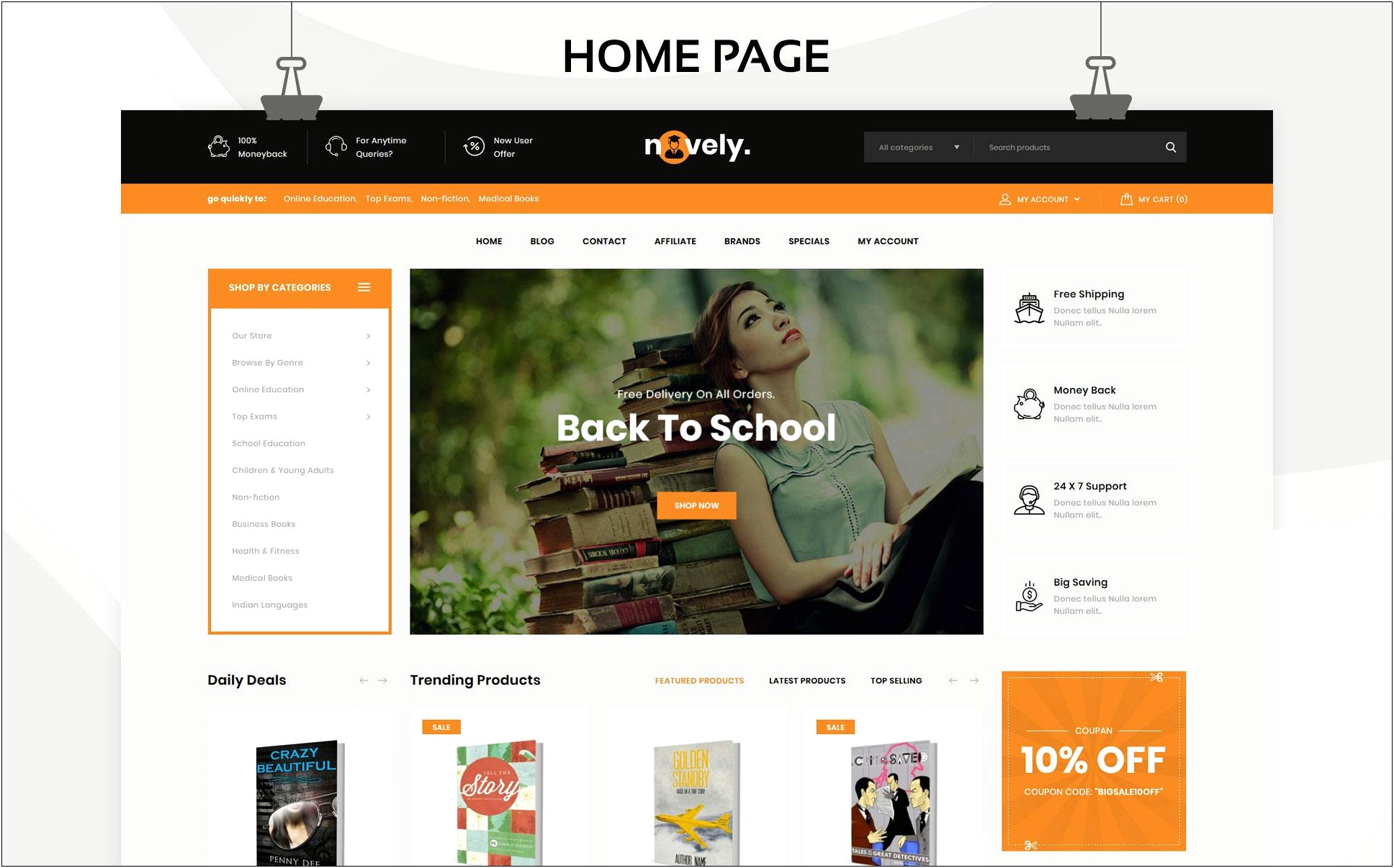 Book Store Bootstrap Template Free Download