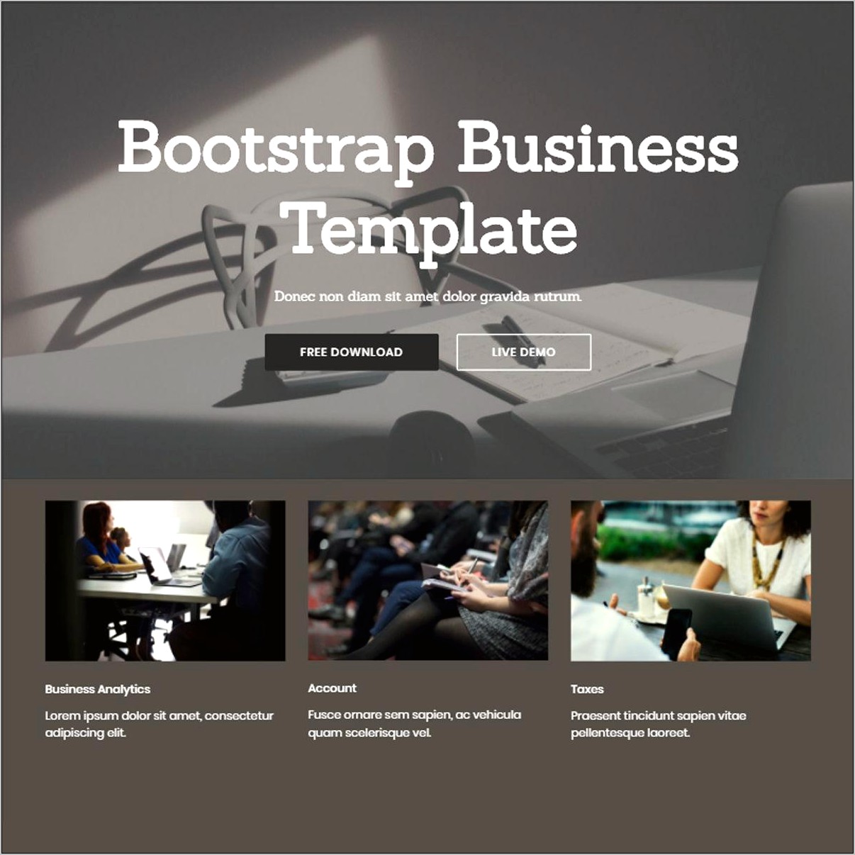 Bootstrap 4 Sample Template Free Download