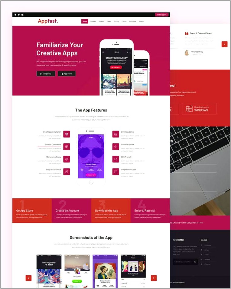 Bootstrap One Page Template Free Download Resume Example Gallery