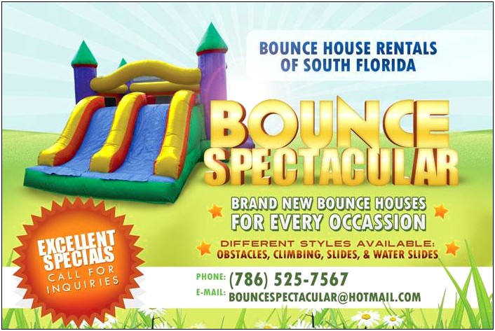 Bounce House Flyer Template Free Download