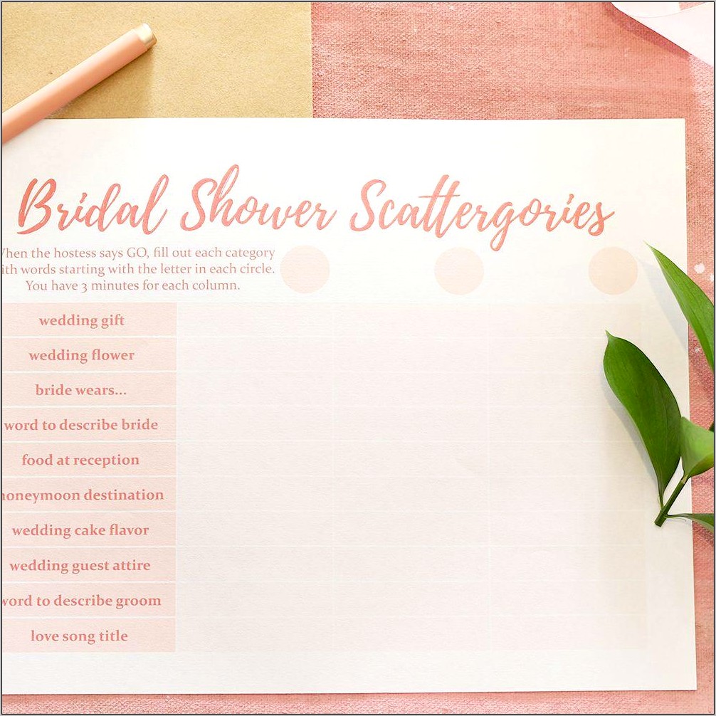 Bridal Shower Apron Game Template Free
