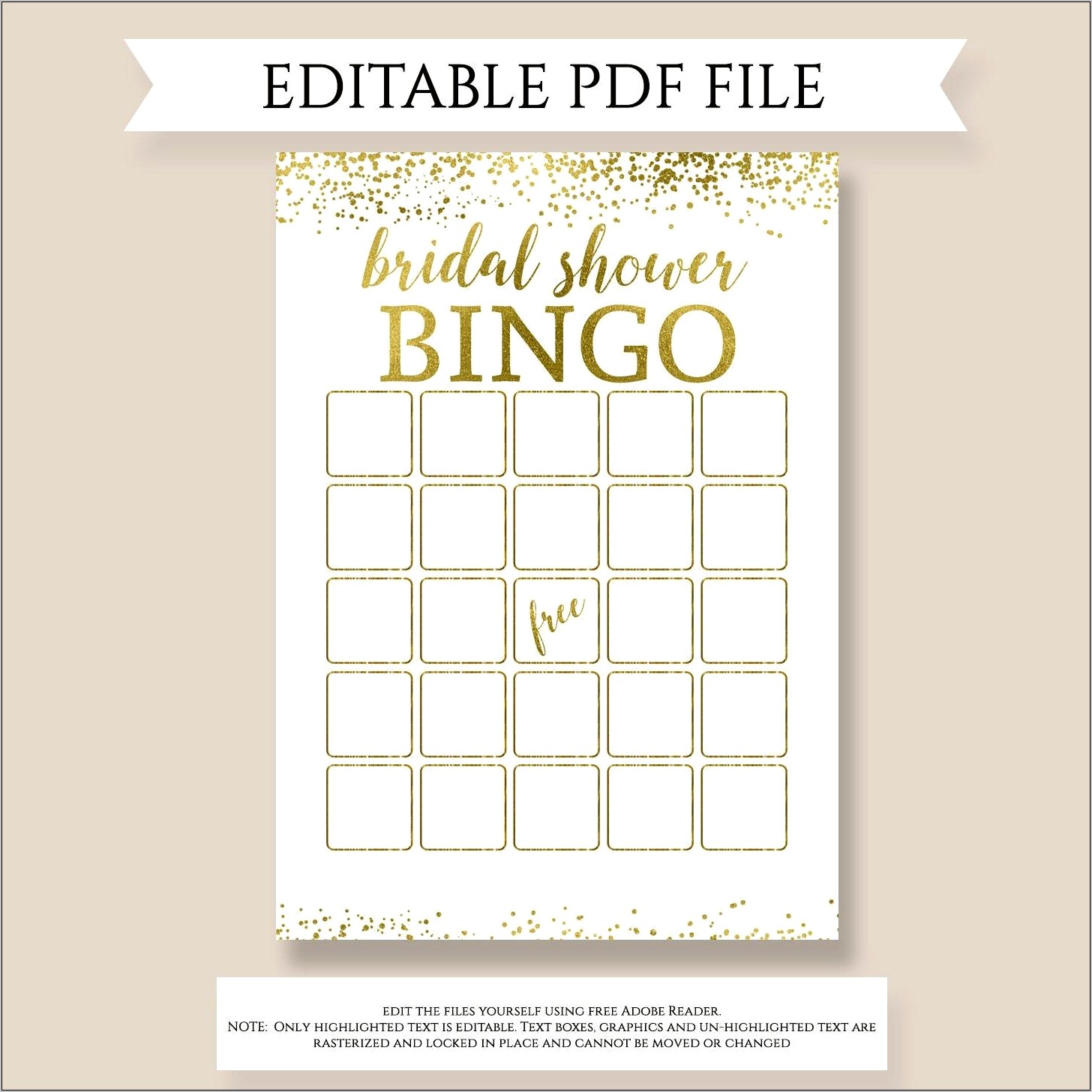 Bridal Bingo Free Download Template Etsy Resume Example Gallery
