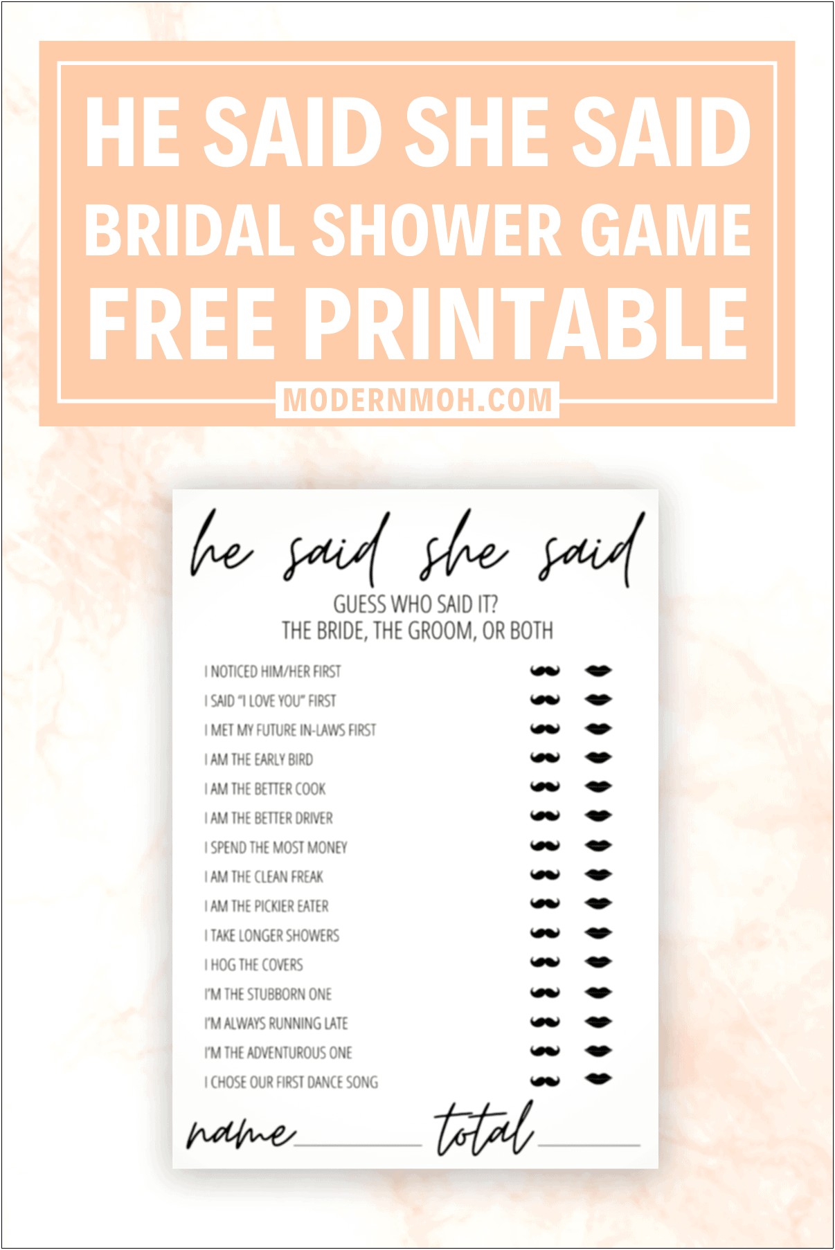 Bridal Shower Game Templates For Free