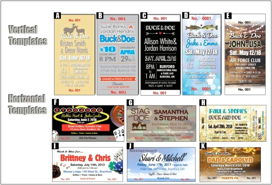 Buck And Doe Tickets Template Free