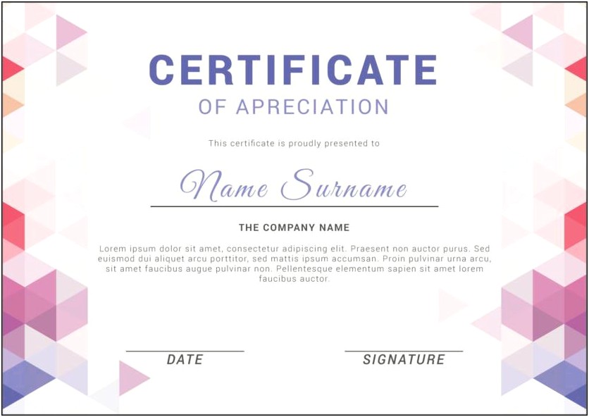 Certificate Of Appreciation Template Powerpoint Free