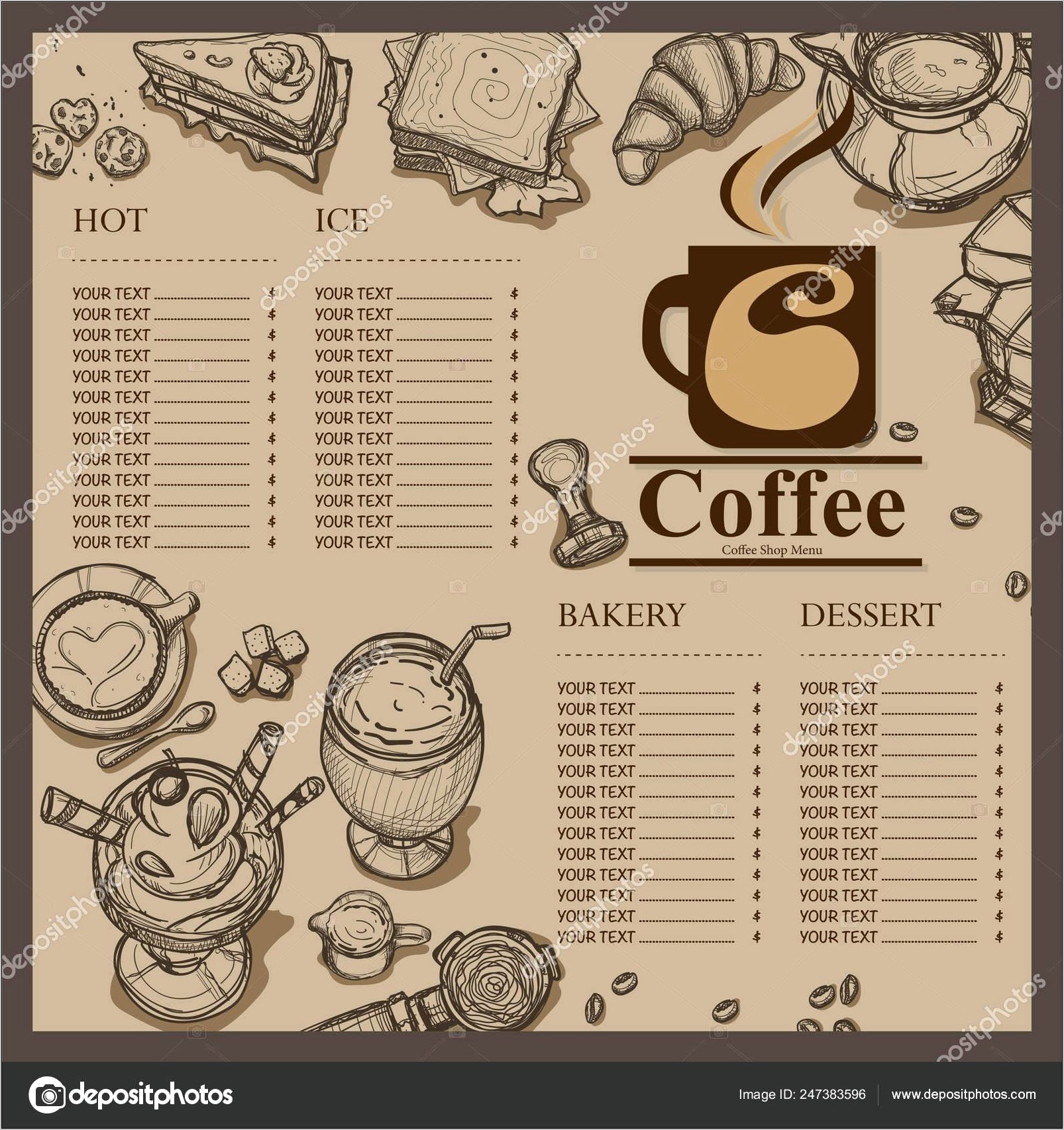 Coffee Shop Menu Template Free Download Resume Example Gallery