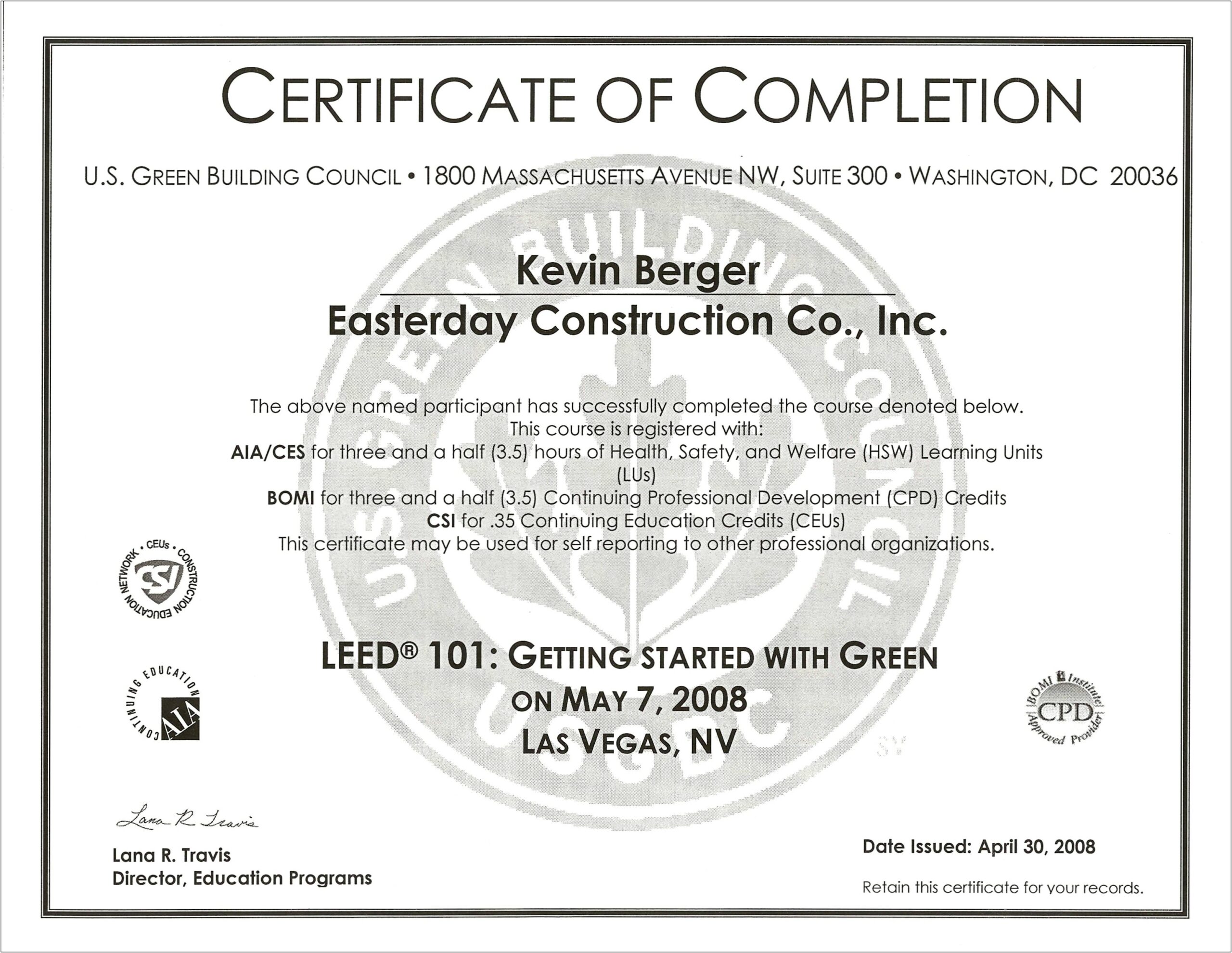 Free Certificate Of Completion Construction Templates Resume Example