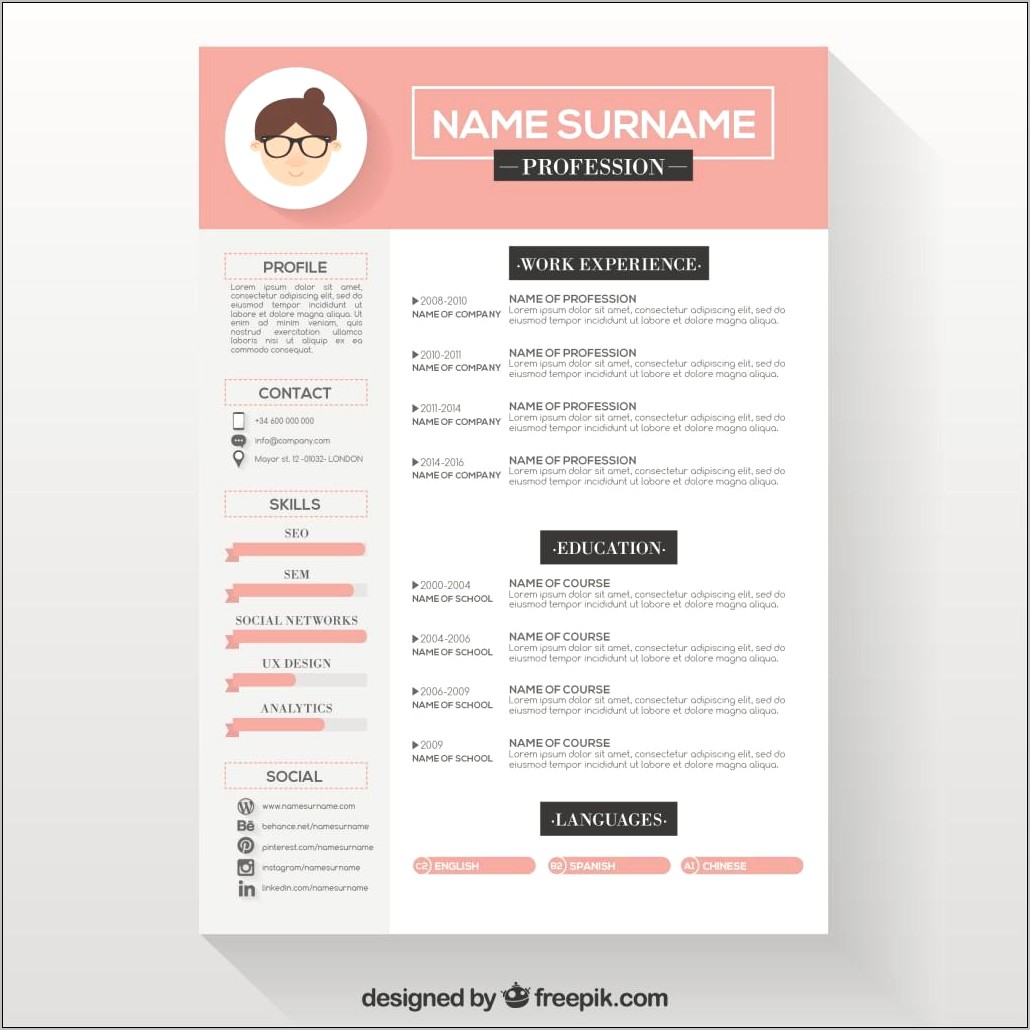 Cv Template With Photo Free Download
