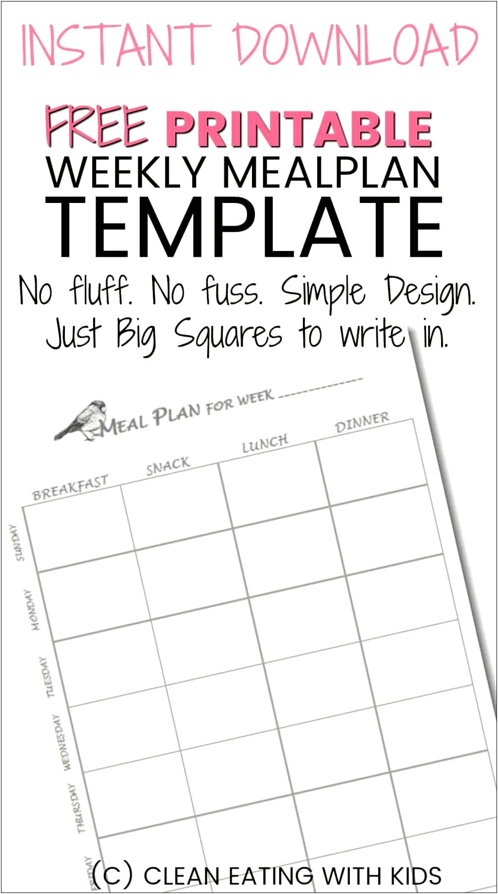 Daily Meal Planner Template Free Printable Resume Example Gallery