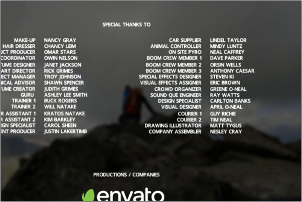 End Credits Template After Effects Free Resume Example Gallery