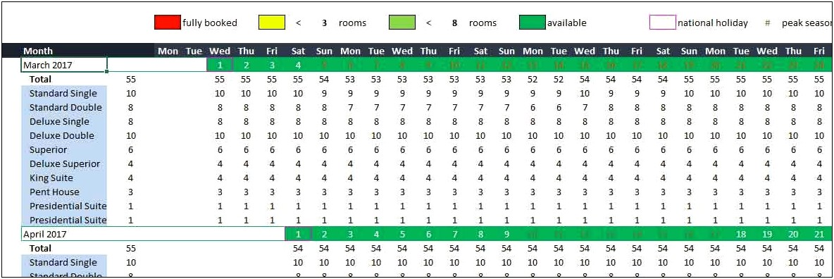 Excel Room Booking Template Free Download Resume Example Gallery