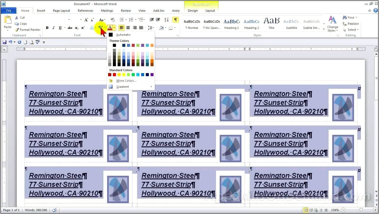 Free Avery 5160 Template For Openoffice