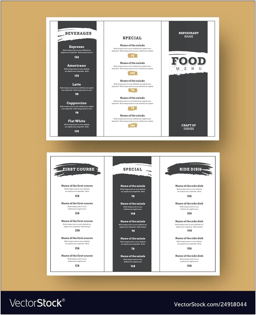 Free Black And White Menu Templates