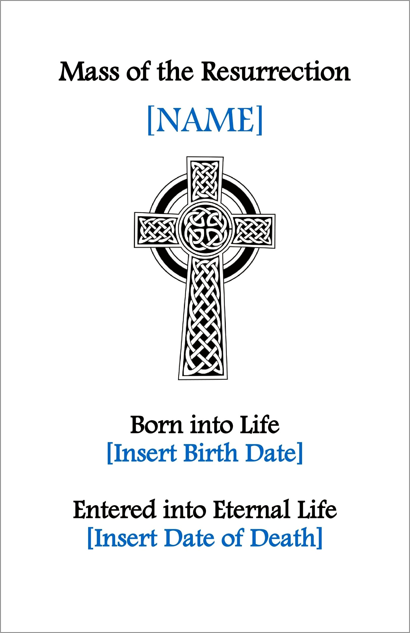 Free Christian Funeral Service Program Template