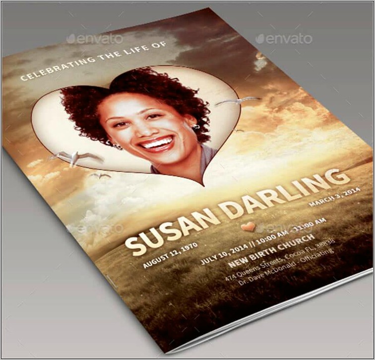 Free Funeral Program Brochure Psd Template