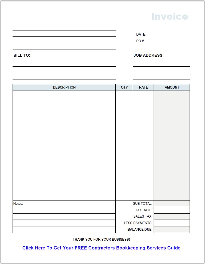 Free Invoice Template For Massage Therapy