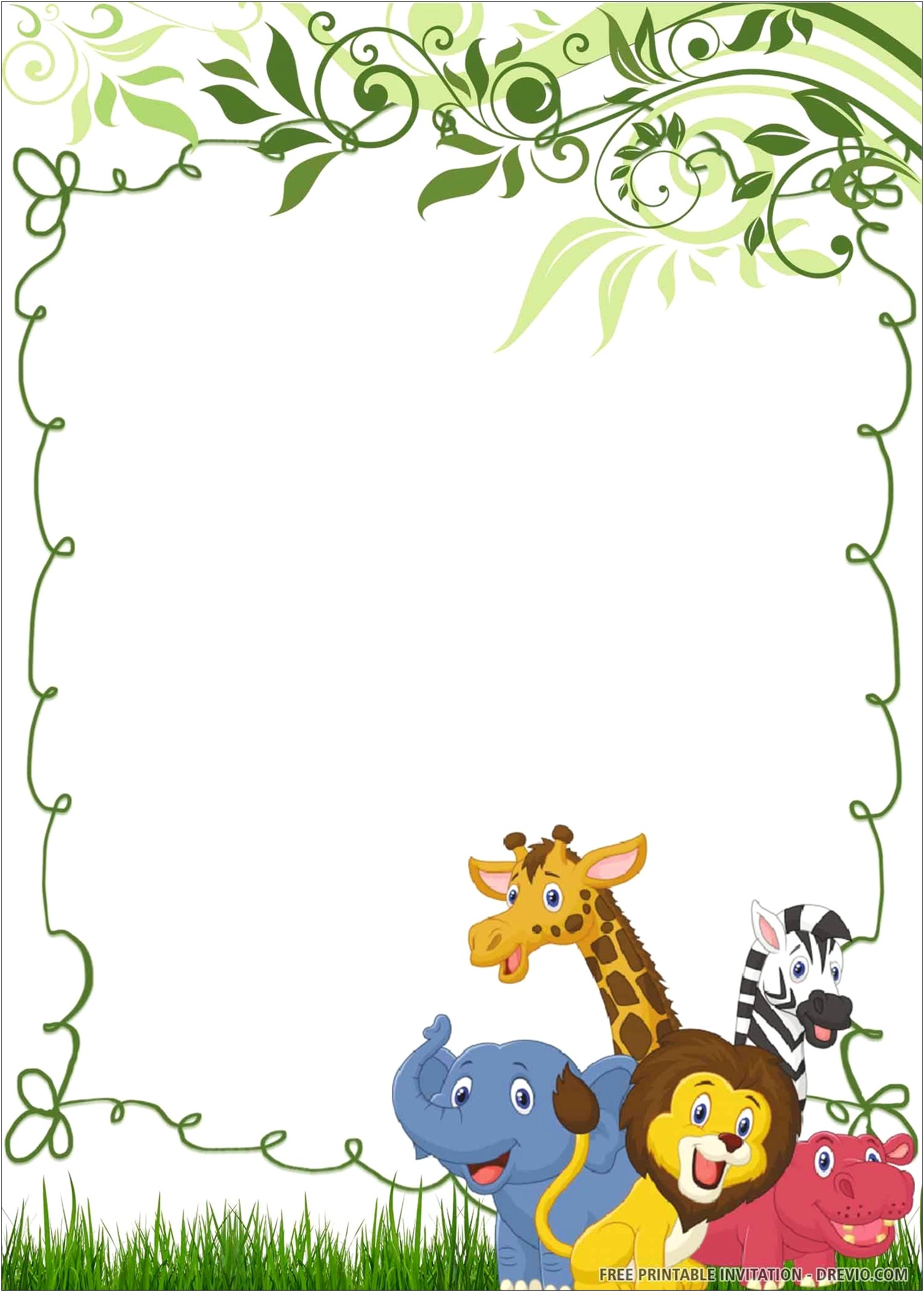 Free Jungle Theme Party Invitation Templates - Resume Example Gallery